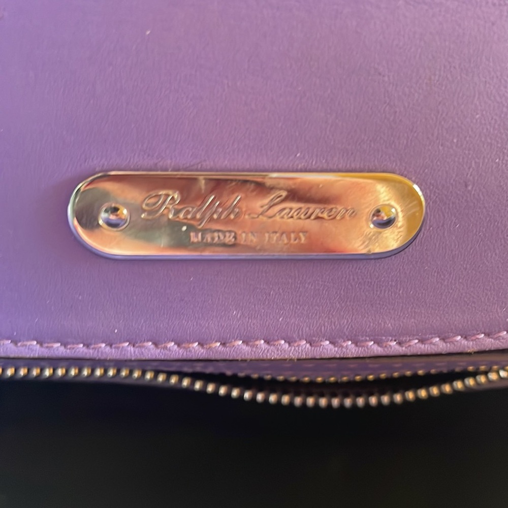 Ralph Lauren LILAC Leather Tiffin bag - Picture 14 of 16